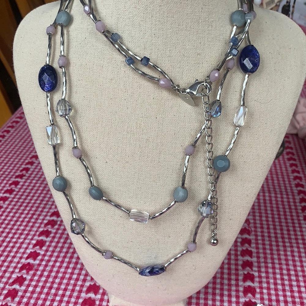 Chico's glass beaded necklaces blues
